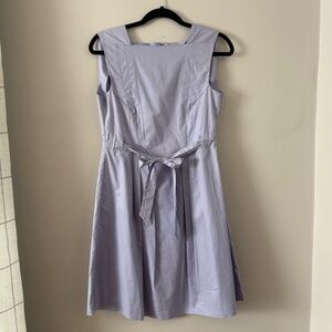 Theory Lilac 100% Cotton Tie Waist Dress